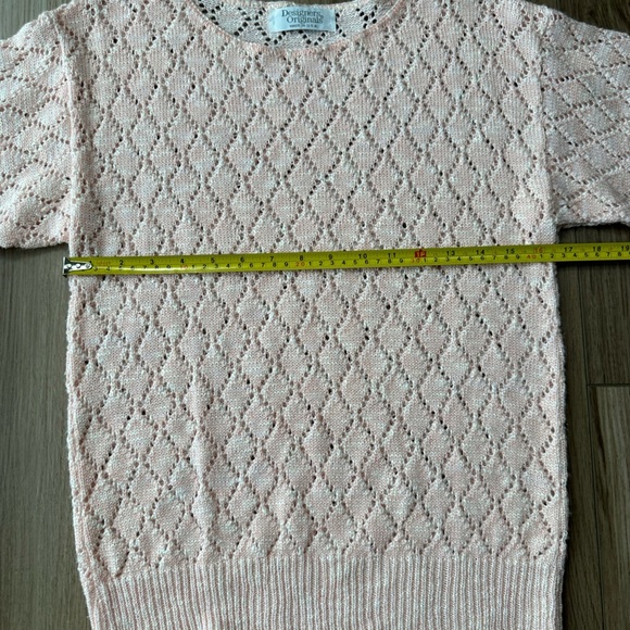 Vintage Light Pink & White Crochet Knit Top - Picture 10 of 15